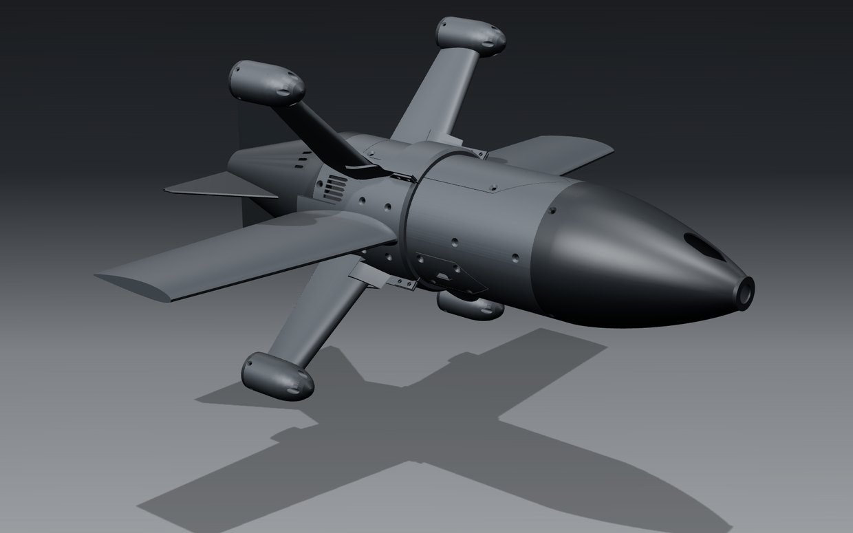 INT-9 airframe from the engineering model with the wing add-on, rotors not fitted