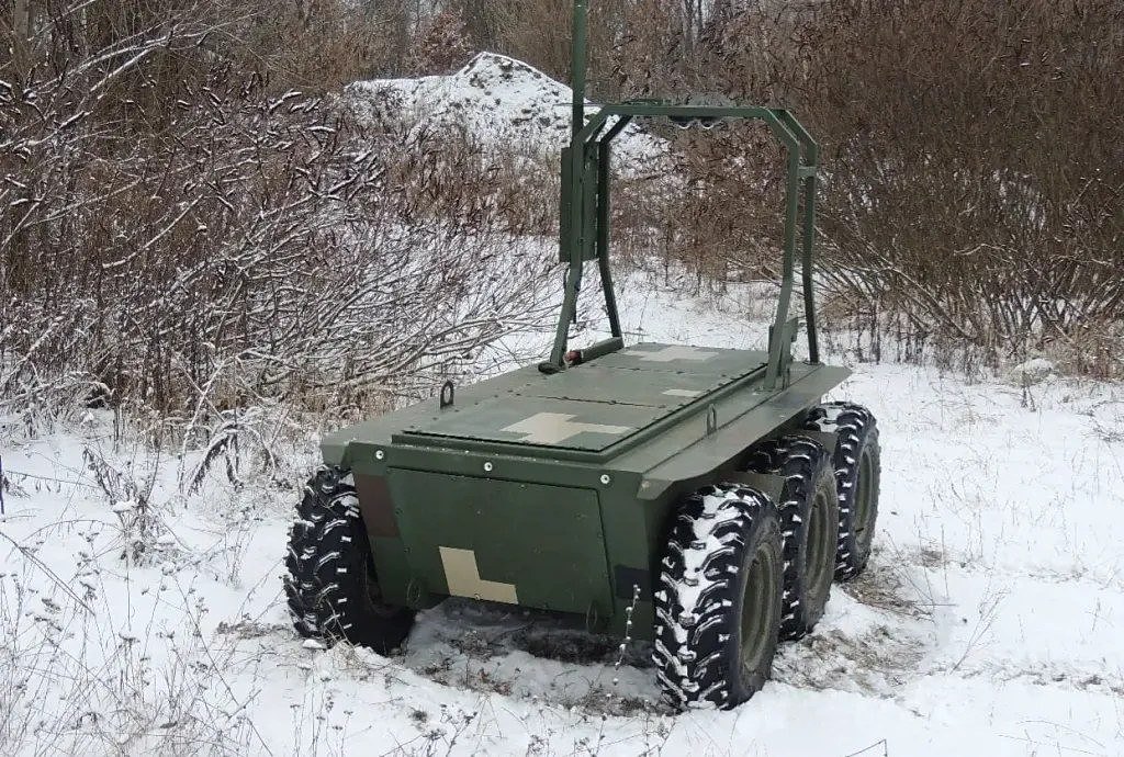 RAVLYK 6x6 on snow-covered open ground in the field